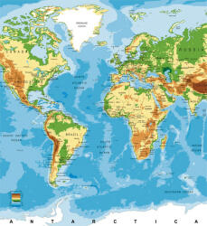 Dimex WORLD MAP fotótapéta, poszter, vlies alapanyag, 225x250 cm (MS-3-0261)
