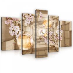 Consalnet Vászonkép, 5 darabos, Virágos 3D 170x100 cm méretben (C5-10217S4A)