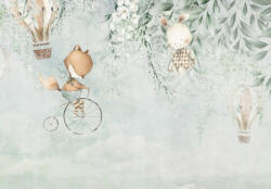 Consalnet Rajzolt állatok zöld háttérrel poszter, fotótapéta, Vlies (416 x 254 cm) (C1-15200VEXXXL)