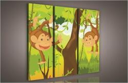 Consalnet Majmok, 3 darabos vászonkép, 90x80 cm méretben (C5-819S6)