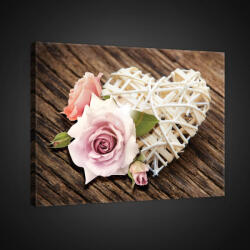 Consalnet Vászonkép, Rózsa szívvel, 60x40 cm méretben (C5-20021O4)