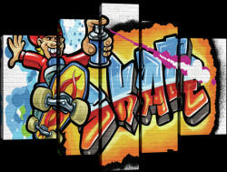 Consalnet Vászonkép, 5 darabos, Graffiti 170x100 cm méretben (C5-20203S4A)
