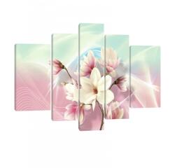 Consalnet Vászonkép, 5 darabos, Magnóliák 170x100 cm méretben (C5-20031S4A)