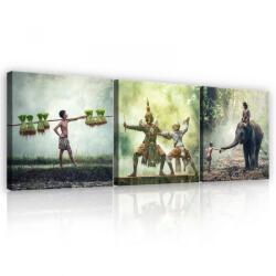 Consalnet Vászonkép 3 darabos, Keleti hangulat, 3 db 25x25 cm méret (C5-13233S13)