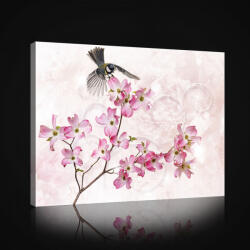Consalnet Vászonkép, Madárka virágzó ággal, 60x40 cm méretben (C5-20018O4)