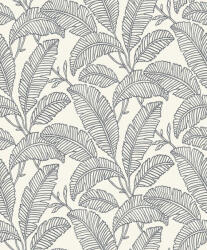 Grandeco Fekete-fehér trópusi levél mintás tapéta (Attitude A66402) (A66402)