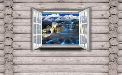 Consalnet Ablak fatörzseken poszter, fotótapéta Vlies (152, 5 x 104 cm) (C1-2219VEL)