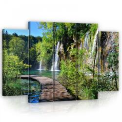 Consalnet Vászonkép, 5 darabos Vízesések az erdőben 150x100 cm méretben (C5-11845S12)