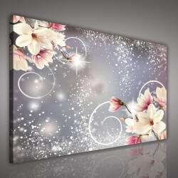 Consalnet Vászonkép, Magnólia szürke háttéren, 80x60 cm méretben (C5-2133O6)