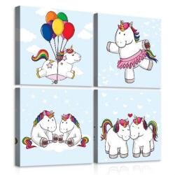 Consalnet Vászonkép 4 darabos, Unikornisok 50x50 cm méretben (C5-11473S20)