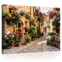 Consalnet Vászonkép, Virágos utca, 100x75 cm méretben (C5-20527O1)
