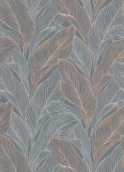 Erismann Szürke-vörösesbarna nagy leveles tapéta (Collage 10282-10) (10282-10)