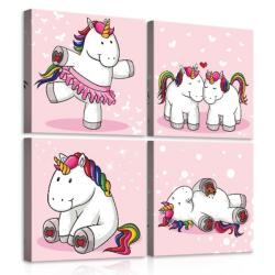 Consalnet Vászonkép 4 darabos, Unikornisok 50x50 cm méretben (C5-11472S20)