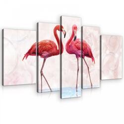Consalnet Vászonkép, 5 darabos, Flamingók 170x100 cm méretben (C5-10199S4A)