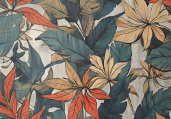 Consalnet Nagy, színes, rajzolt levelek poszter, fotótapéta, Vlies (100 x 75 cm) (C1-15602VX2)