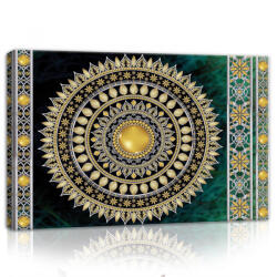 Consalnet Mandala zöld háttérrel, vászonkép, 60x40 cm méretben (C5-10121O4)
