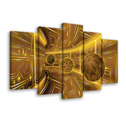 Consalnet Vászonkép 5 darabos, Narancssárga alagút golyőval100x60 cm méretben (C5-10081S17)