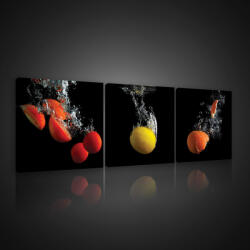 Consalnet Vászonkép 3 darabos, Gyümölcsök, 3 db 25x25 cm méret (C5-10549S13)