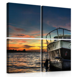 Consalnet Vászonkép 4 darabos, Hajó a naplementében 50x50 cm méretben (C5-10520S20)
