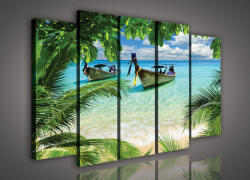 Consalnet Vászonkép, 5 darabos Csónakok a tengeren 150x100 cm méretben (C5-162S12)