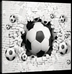 Consalnet Vászonkép, Falbol kitörő focilabda, 100x75 cm méretben (C5-20107O1)