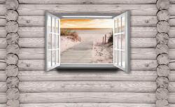 Consalnet Ablak fatörzseken poszter, fotótapéta, Vlies (416 x 254 cm) (C1-2221VEXXXL)