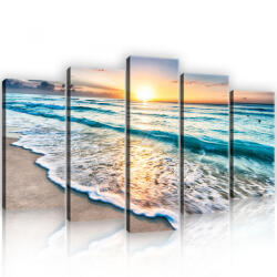Consalnet Vászonkép 5 darabos, Tengerpart a naplementében 100x60 cm méretben (C5-11040S17)