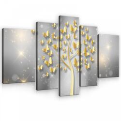 Consalnet Vászonkép, 5 darabos, Pillangó fa 170x100 cm méretben (C5-10062S4A)