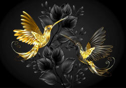 Sverus Fotótapéta Black and Gold Jewelry Hummingbirds, 312 x 219 cm (SV-153573337-312X219CM)