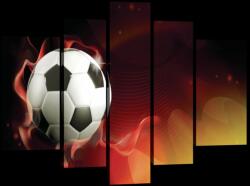 Consalnet Vászonkép, 5 darabos, Focilabda piros háttérrel 170x100 cm méretben (C5-20108S4A)