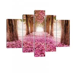 Consalnet Vászonkép, 5 darabos, Virágzó fasor 170x100 cm méretben (C5-20015S4A)