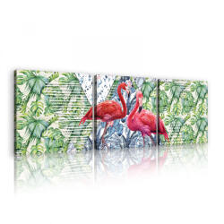 Consalnet Vászonkép 3 darabos, Flamingók, 3 db 25x25 cm méret (C5-11089S13)