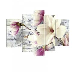 Consalnet Vászonkép, 5 darabos, Magnóliák 170x100 cm méretben (C5-20033S4A)
