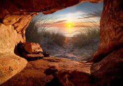 Consalnet Barlang és tenger naplementében poszter, fotótapéta, Vlies (104 x 70, 5 cm) (C1-14217VEM)