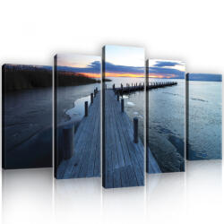 Consalnet Vászonkép 5 darabos, Móló a fagyos tavon 100x60 cm méretben (C5-12617S17)