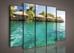 Consalnet Vászonkép, 5 darabos Bungalók 150x100 cm méretben (C5-161S12)