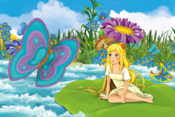 Dimex Vlies Fotótapéta - Girl with butterfly - 375x250 cm (MS-5-1418)