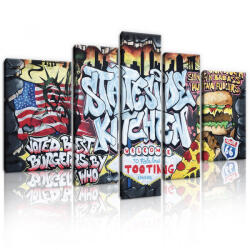 Consalnet Vászonkép, 5 darabos, Graffiti 170x100 cm méretben (C5-20199S4A)