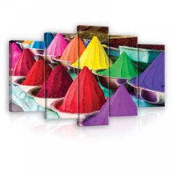Consalnet Vászonkép 5 darabos, Színes homokgyúrma kúp formában 100x60 cm méretben (C5-12694S17)