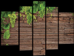 Consalnet Vászonkép, 5 darabos, Fa gerendák szőlővel 170x100 cm méretben (C5-20152S4A)