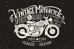 Dimex Vlies Fotótapéta - Vintage Motorcycle Illustration - 375x250 cm (MS-5-2216)