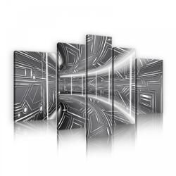 Consalnet Vászonkép, 5 darabos, Fekete-fehér alagút 170x100 cm méretben (C5-10080S4A)