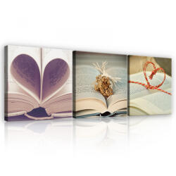 Consalnet Vászonkép 3 darabos, Könyv, 3 db 25x25 cm méret (C5-13227S13)