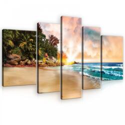 Consalnet Vászonkép, 5 darabos, Napsütéses tengerpart 170x100 cm méretben (C5-10897S4A)