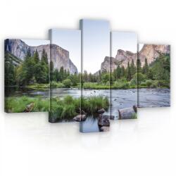 Consalnet Vászonkép, 5 darabos, Tó a hegyek közt 170x100 cm méretben (C5-11815S4A)