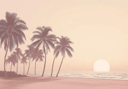 Consalnet Stilizált pálmafás tengerpart poszter, fotótapéta, Vlies (100 x 75 cm) (C1-15573VX2)