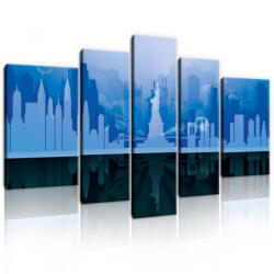 Consalnet Vászonkép, 5 darabos, New York kékben 170x100 cm méretben (C5-11232S4A)