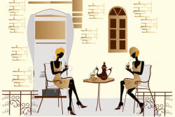 Dimex STREET CAFE fotótapéta, poszter, vlies alapanyag, 375x250 cm (MS-5-0246)