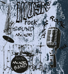 Dimex MUSIC BLUE fotótapéta, poszter, vlies alapanyag, 225x250 cm (MS-3-0329)