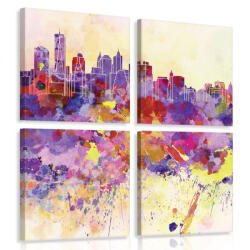 Consalnet Vászonkép 4 darabos, Színes város 50x50 cm méretben (C5-10634S20)